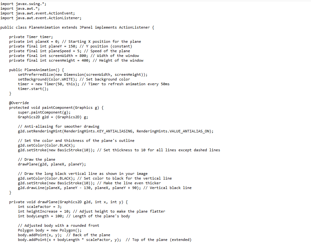 i want plane Adopting appropriate Java code and using | Chegg.com