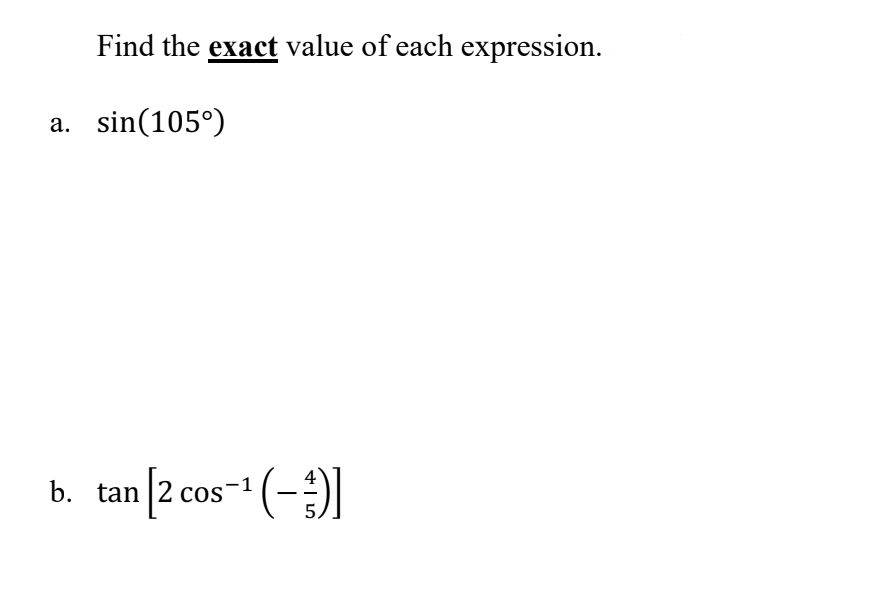 solved-find-the-exact-value-of-each-expression-sin-105-chegg