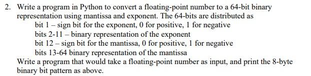 Solved 2. Write a program in Python to convert a | Chegg.com