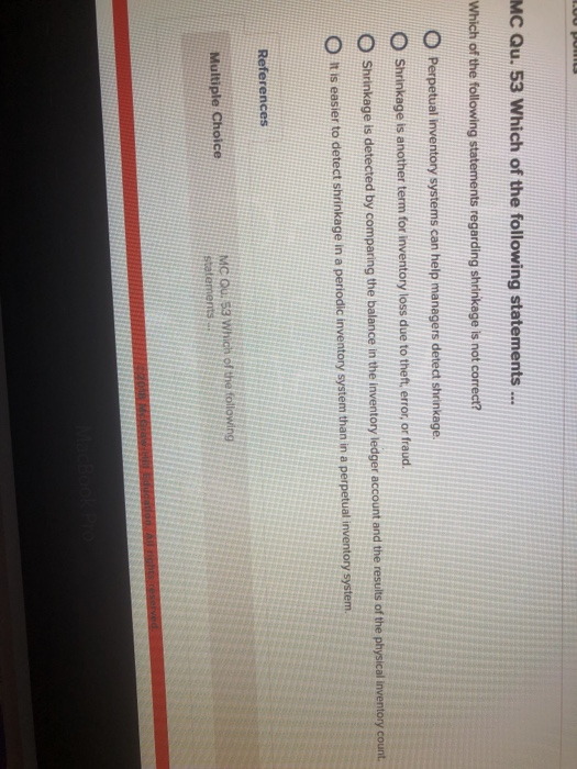 Solved MC Qu. 53 Which of the following statements.. Which | Chegg.com