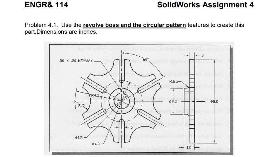 Solved Problem 4 1 Use The Revolve Boss And The Circular Chegg