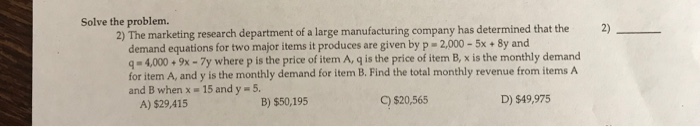 Solved Solve the problem. 2) The marketing research | Chegg.com