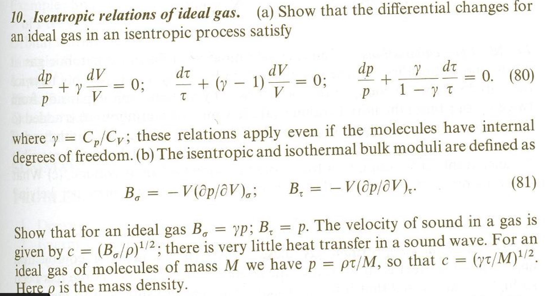 Solved 10 Isentropic Relations Of Ideal Gas A Show Th Chegg Com