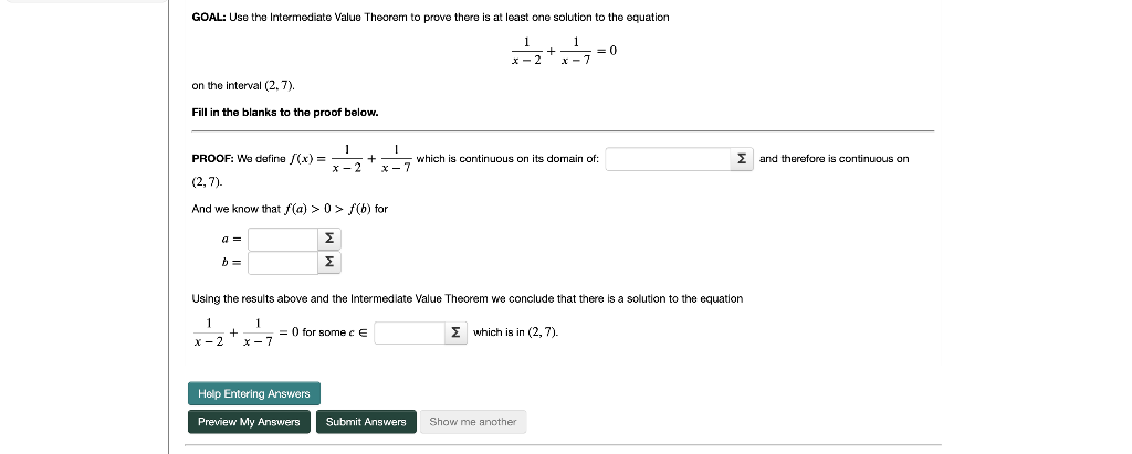 Solved GOAL: Use the Intermediate Value Theorem to prove | Chegg.com