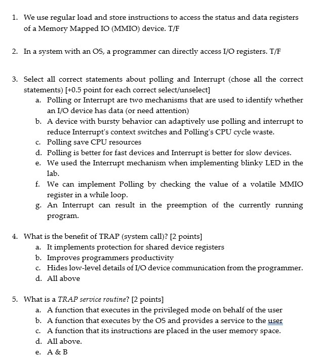 Solved 1. We use regular load and store instructions to