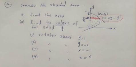 Solved consider the shonded ate (i) find the area (i) | Chegg.com