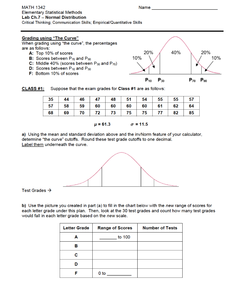 Solved MATH 1342 Name Elementary Statistical Methods Lab | Chegg.com