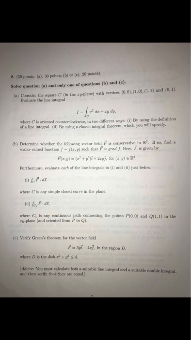 Solved 8. (50 points (a): 30 points (b) or (c): 20 points). | Chegg.com