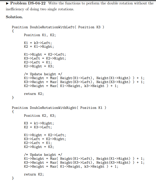 Solved Problem DS-04-22 Write the functions to perform the | Chegg.com