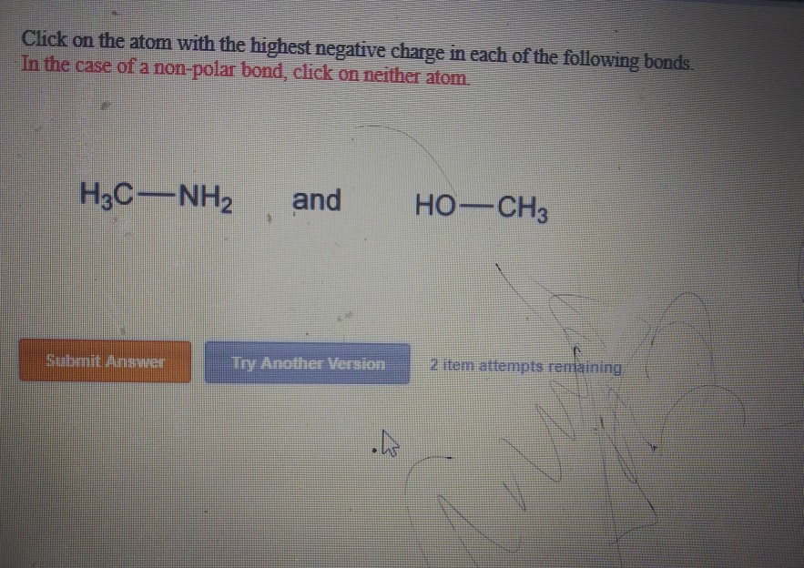 Solved Click on the atom with the highest negative charge in