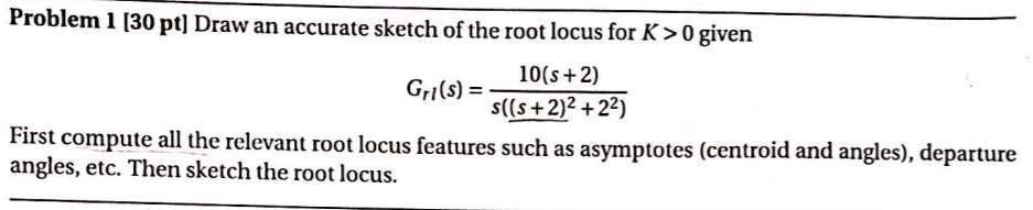 Solved Problem 1 130 pt] Draw an accurate sketch of the root | Chegg.com