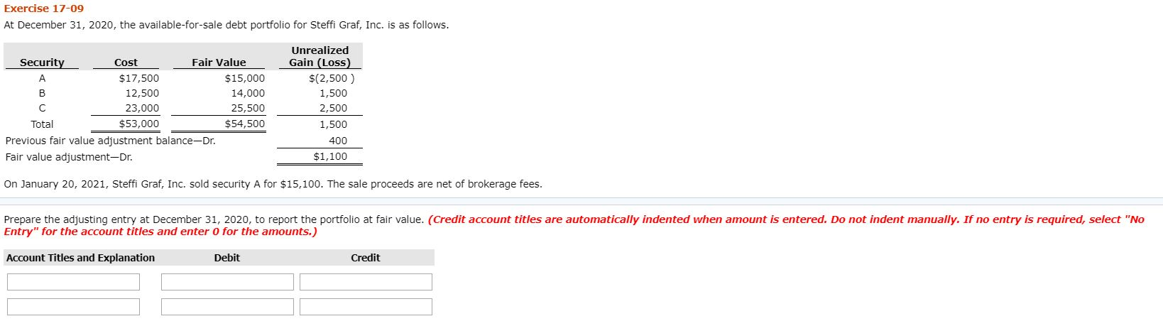 SOLVED EXERCISE 17 09 AT DECEMBER 31 2020 THE visual data 3