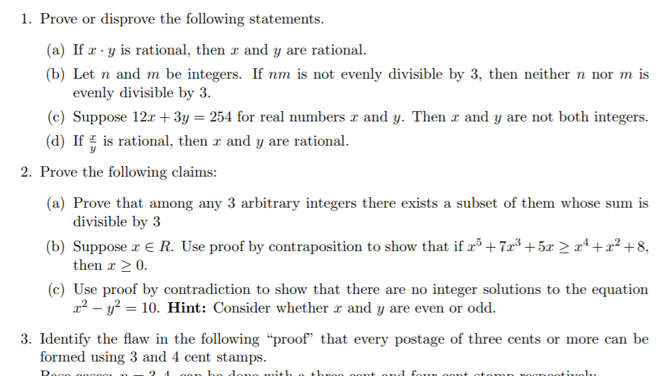 Solved 1. Prove Or Disprove The Following Statements. (a) If | Chegg.com