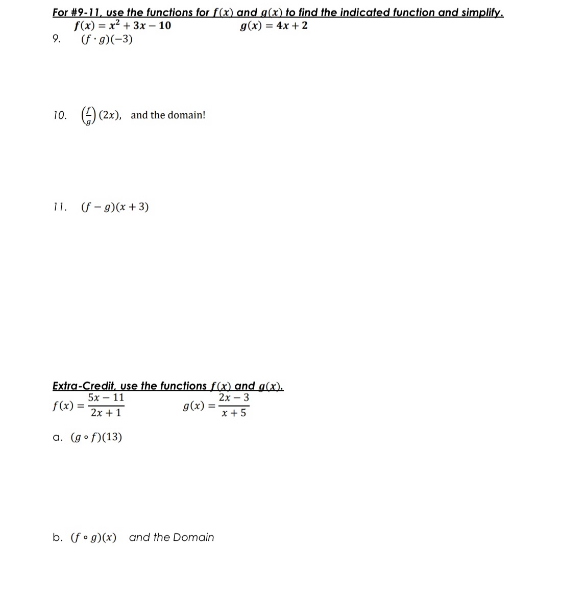 Solved Answer 9, 10, 11, ﻿and the extra credit | Chegg.com