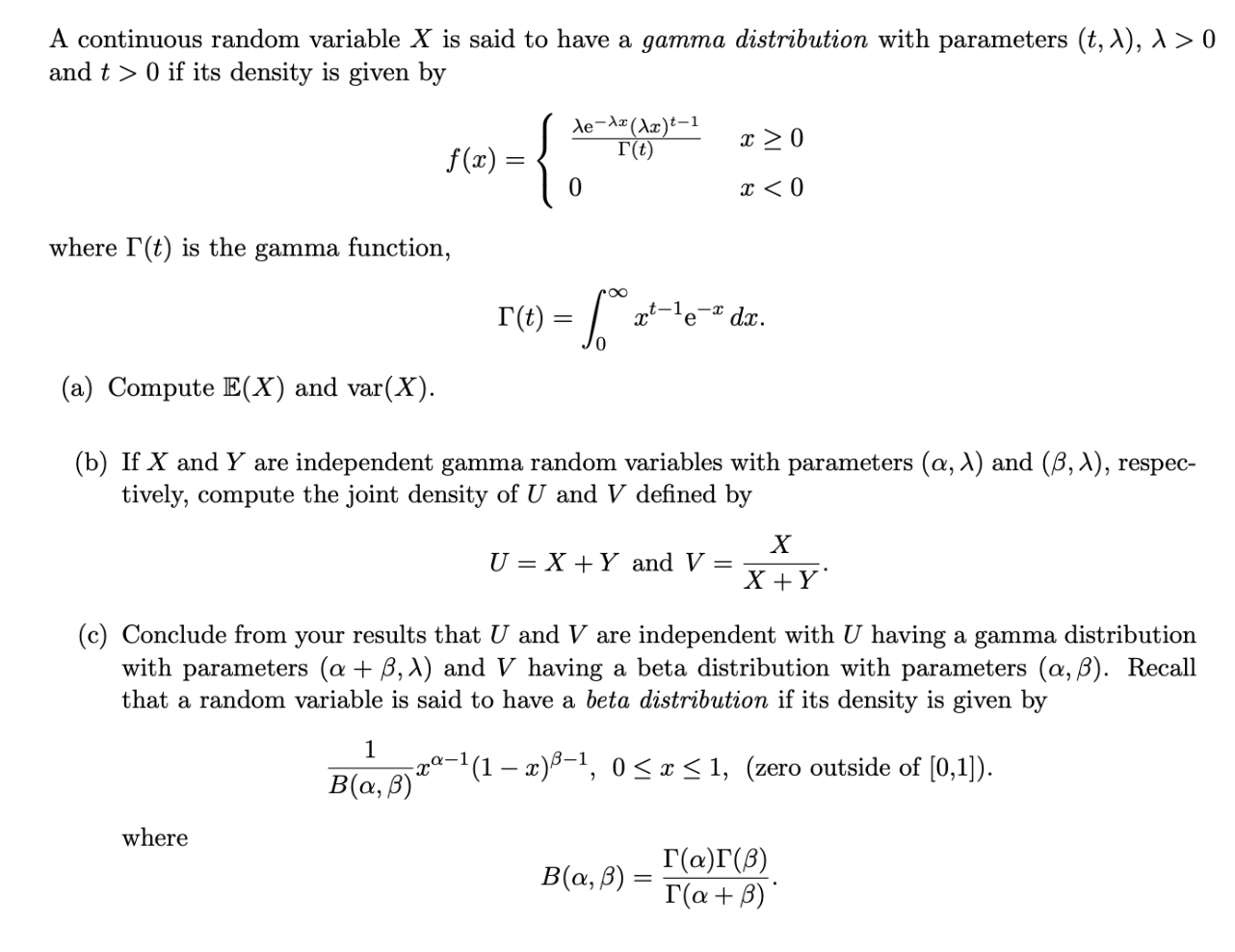 Solved 0 A Continuous Random Variable X Is Said To Have A Chegg Com