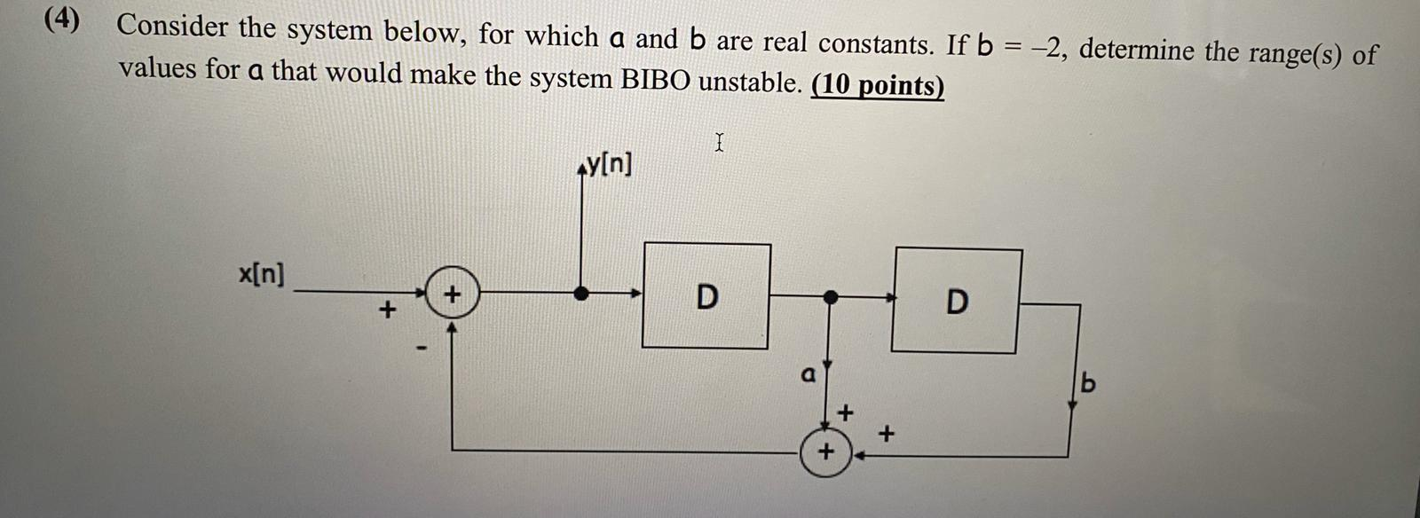 Solved (4) Consider The System Below, For Which A And B Are | Chegg.com