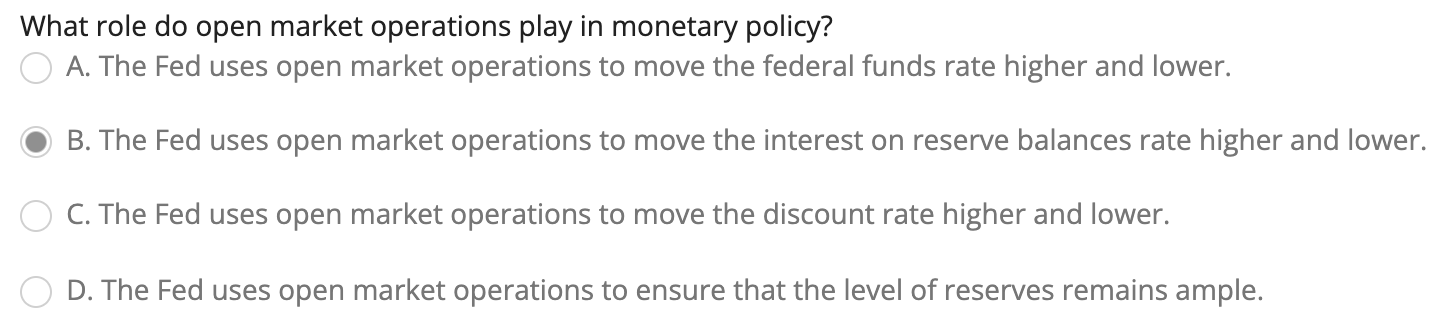 What Role Do Open Market Operations Play In Monetary Policy Quizlet