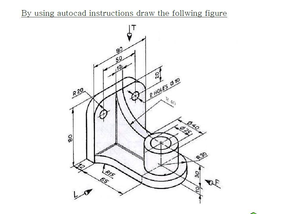 Solved By using autocad instructions draw the follwing | Chegg.com