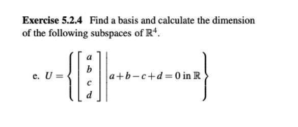 Solved Exercise 5.2.4 Find A Basis And Calculate The | Chegg.com