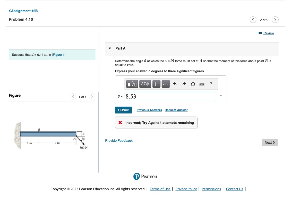 Solved Suppose that d=0.14 m in (Figure 1). Determine the | Chegg.com