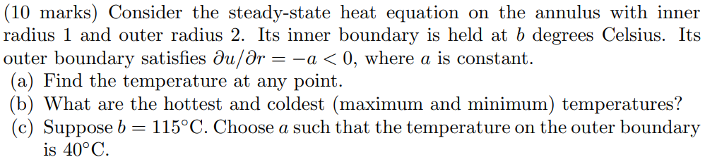 Solved (10 marks) Consider the steady-state heat equation on | Chegg.com