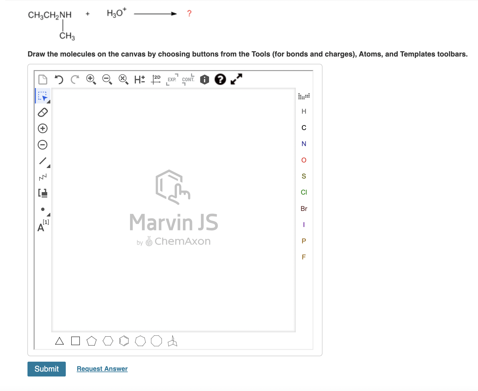 Solved Draw the molecules on the canvas by choosing buttons | Chegg.com