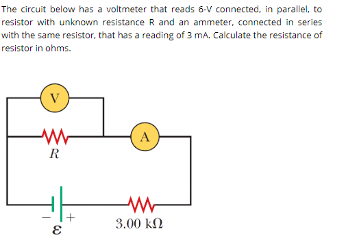 Solved The circuit below has a voltmeter that reads 6-V | Chegg.com