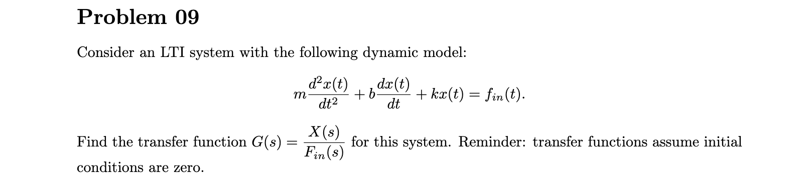 Solved Consider An Lti System With The Following Dynamic 