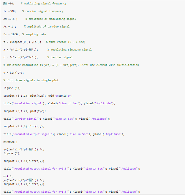 I have this code I did in Matlab. It's in the | Chegg.com
