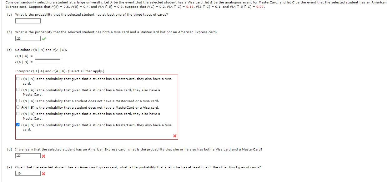Solved (a) What is the probability that the selected student | Chegg.com