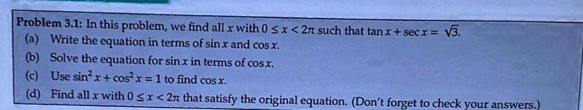 Solved Problem 3.1: In this problem, we find all x with | Chegg.com