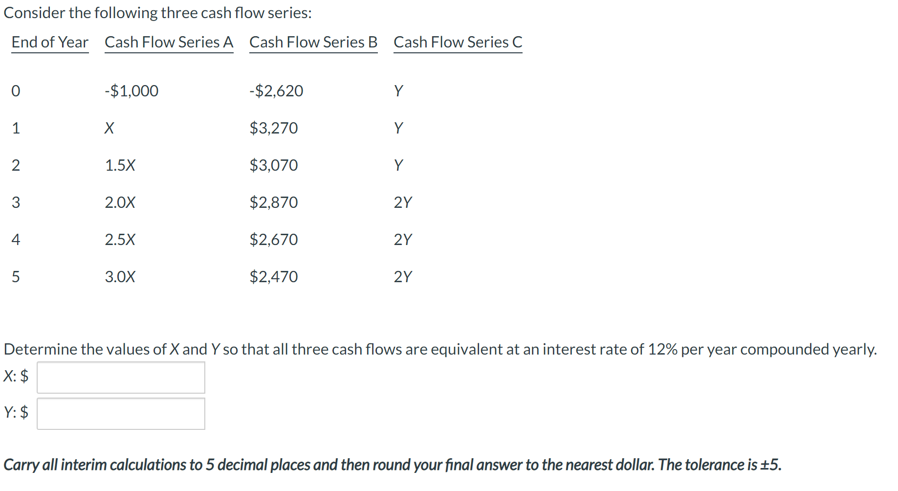 Solved Consider the following three cash flow series: | Chegg.com