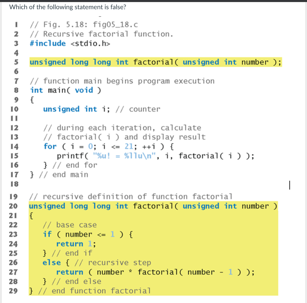 Solved Which of the following statement is false? 1 // Fig. | Chegg.com