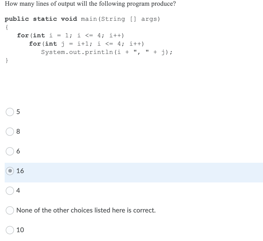 Solved How many lines of output will the following program | Chegg.com