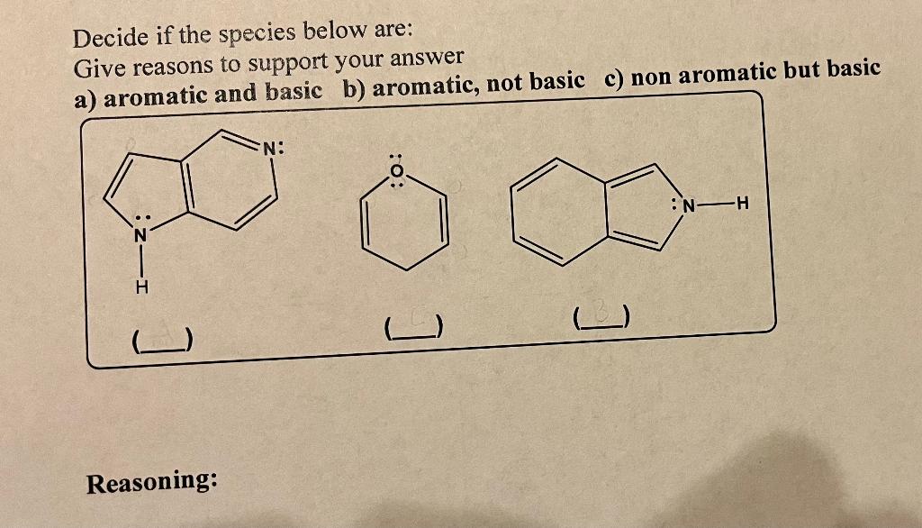 Solved Decide If The Species Below Are: Give Reasons To | Chegg.com