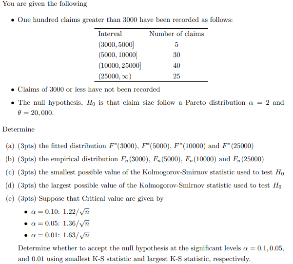 You Are Given The Following One Hundred Claims Chegg Com