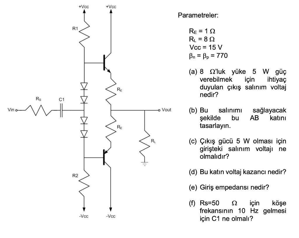 (a) What is the output swing voltage needed to