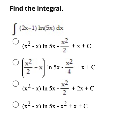 Solved Find the integral. | Chegg.com