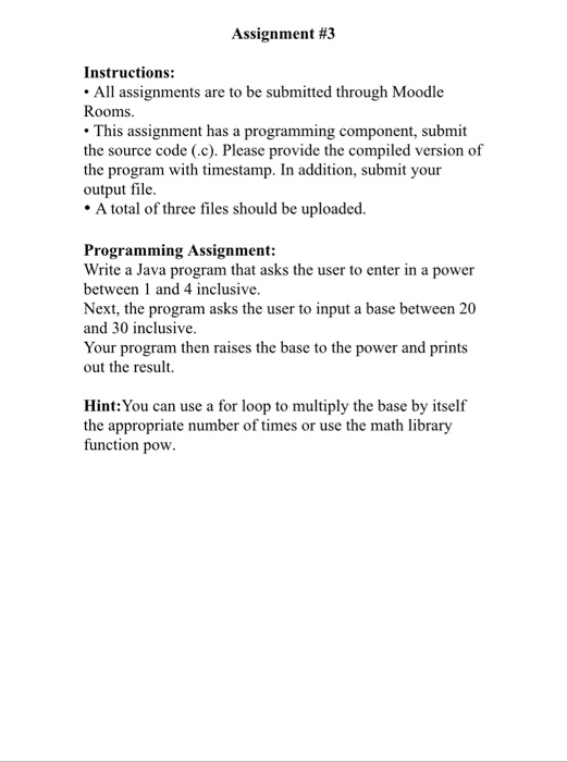 Solved Assignment #3 Instructions: All assignments are to be | Chegg.com