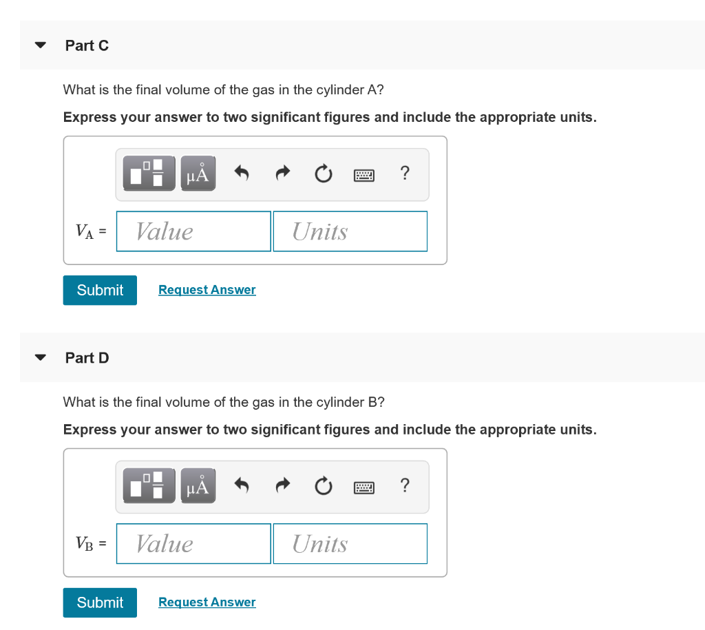 Solved Problem 17 62 Part A Two Cylinders Each Contain 0 Chegg Com