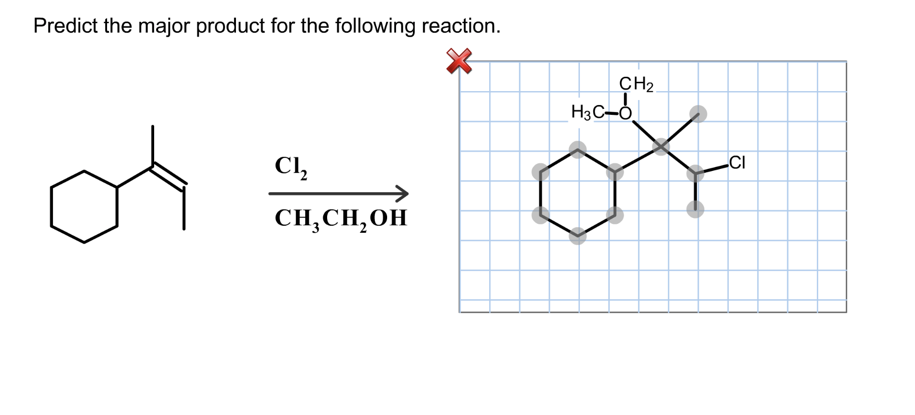 Solved Predict the major product for the following reaction. | Chegg.com