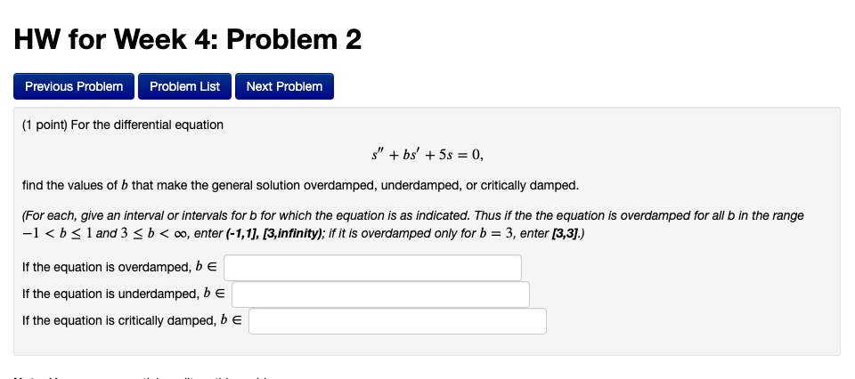 Solved HW for Week 4: Problem 2 Previous Problem Problem | Chegg.com