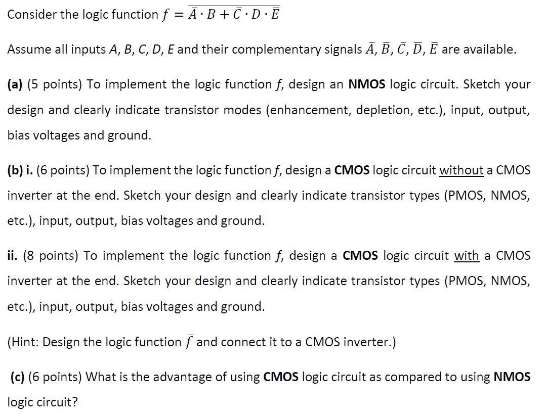 Solved Consider The Logic Function F = A·B + C :D. Ē Assume | Chegg.com