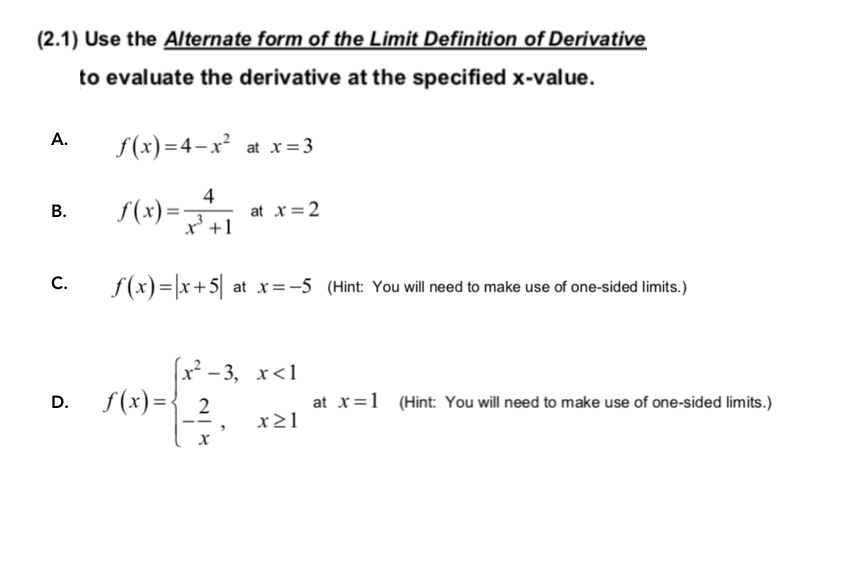 definition-of-derivative-to-evaluate-definitoin