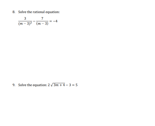 solve for m 4 9 m 3 5