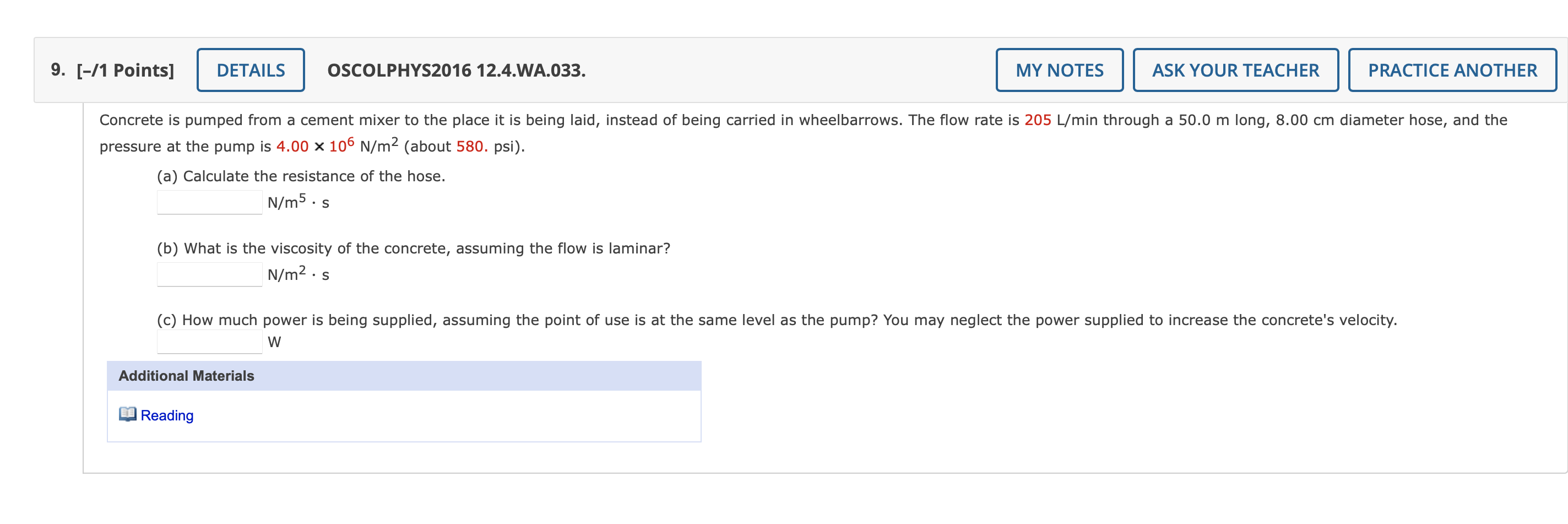 Solved 9 [ 1 Points] Details Oscolphys2016 12 4 Wa 033 My