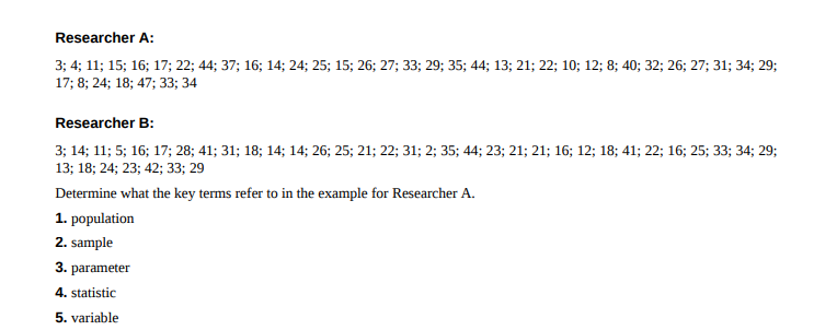 Solved 1.1 Definitions Of Statistics, Probability, And Key | Chegg.com