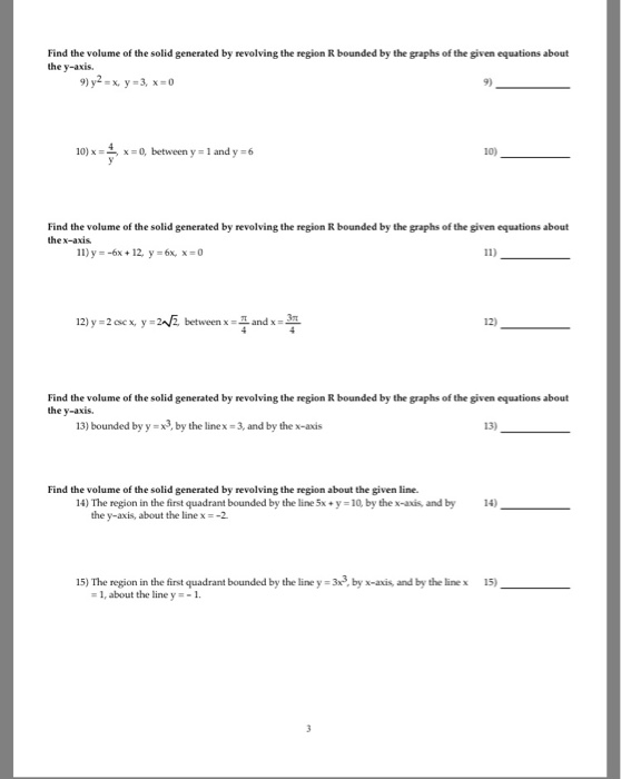 Solved Find The Volume Of The Solid Generated By Revolving 