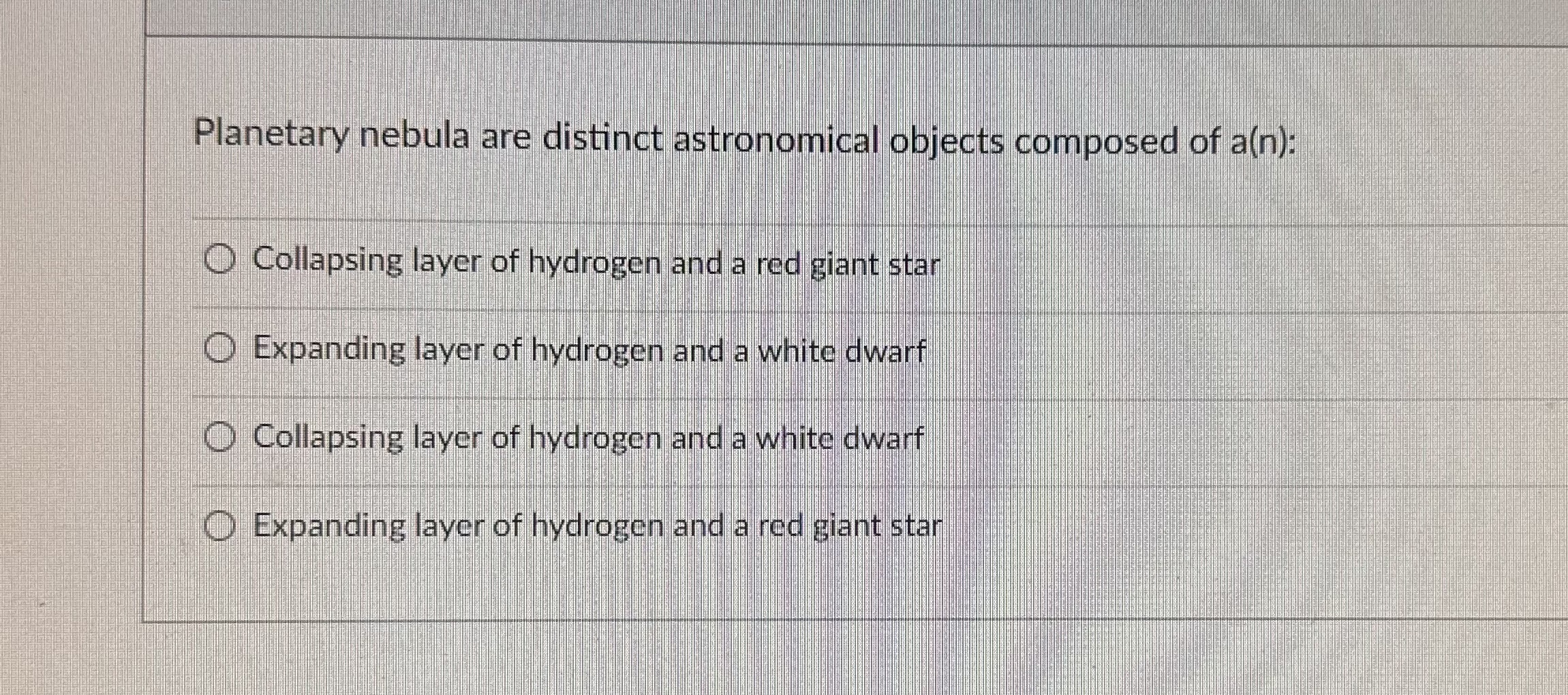 Solved Planetary Nebula Are Distinct Astronomical Objects | Chegg.com