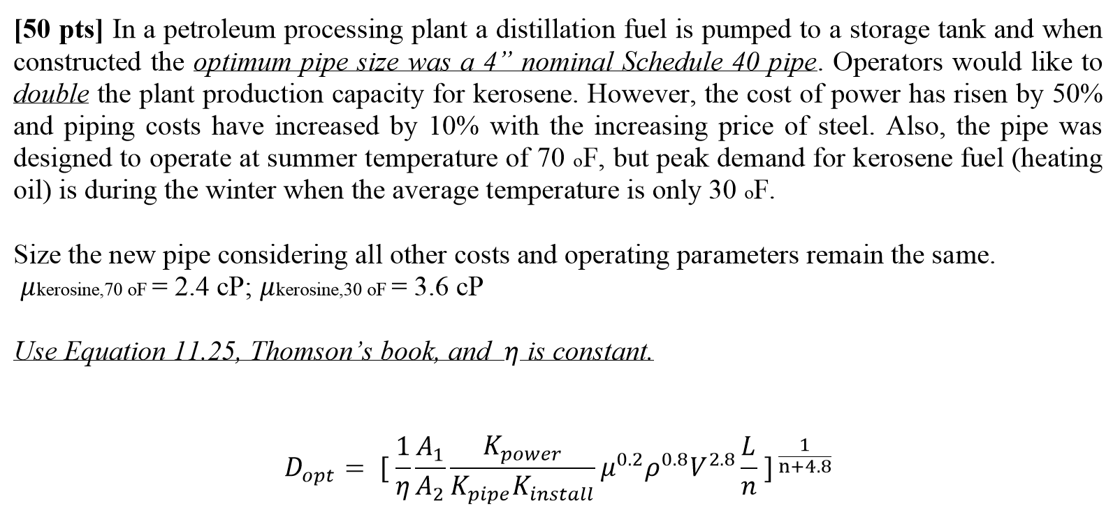 [50 pts] In a petroleum processing plant a | Chegg.com